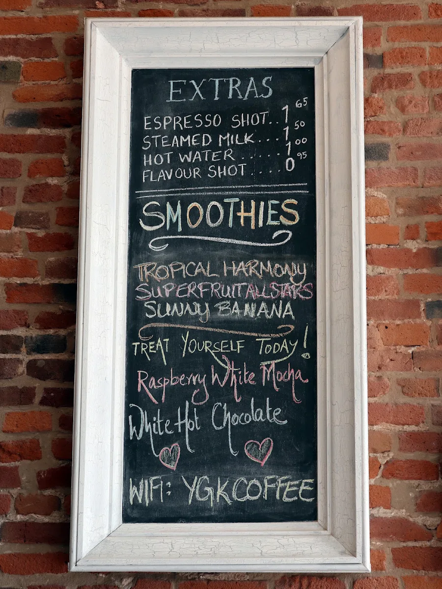 Menu, Kingston Coffee House