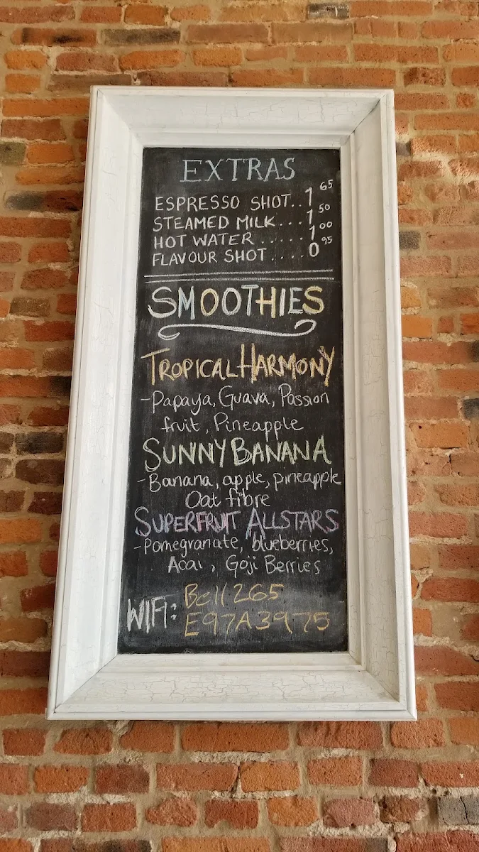 Menu, Kingston Coffee House
