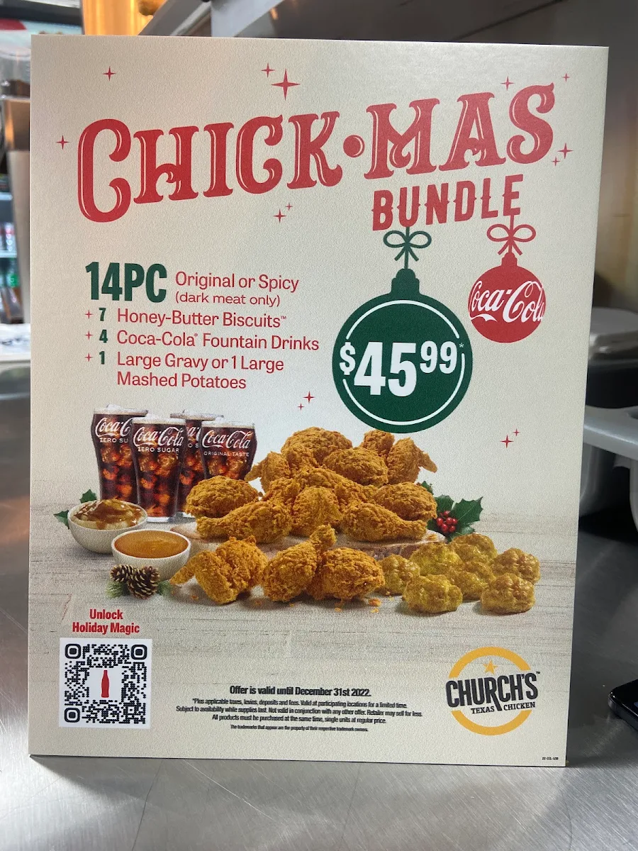 Menu, Church's Texas Chicken