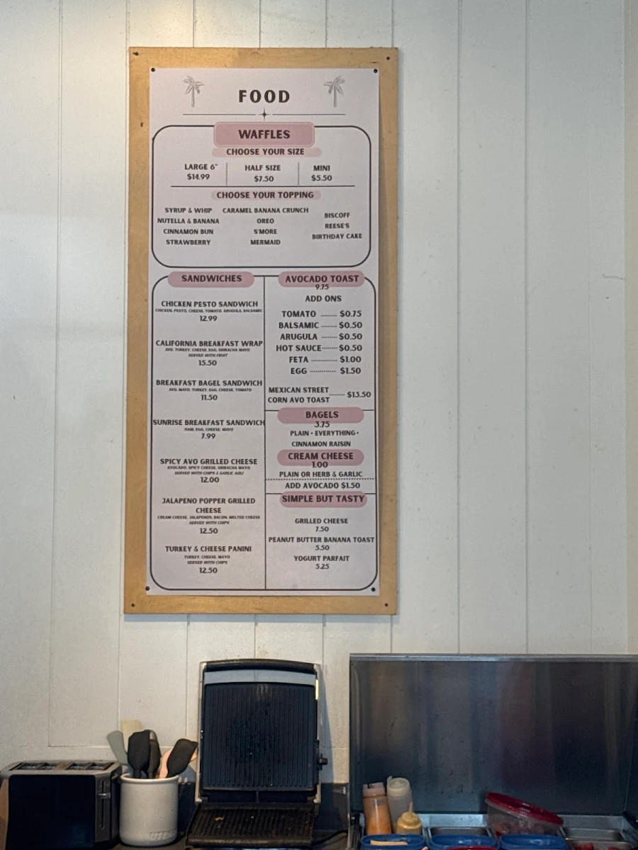 Menu, The Palm Cafe