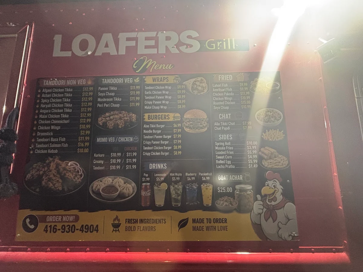 Menu, Loafers Grill
