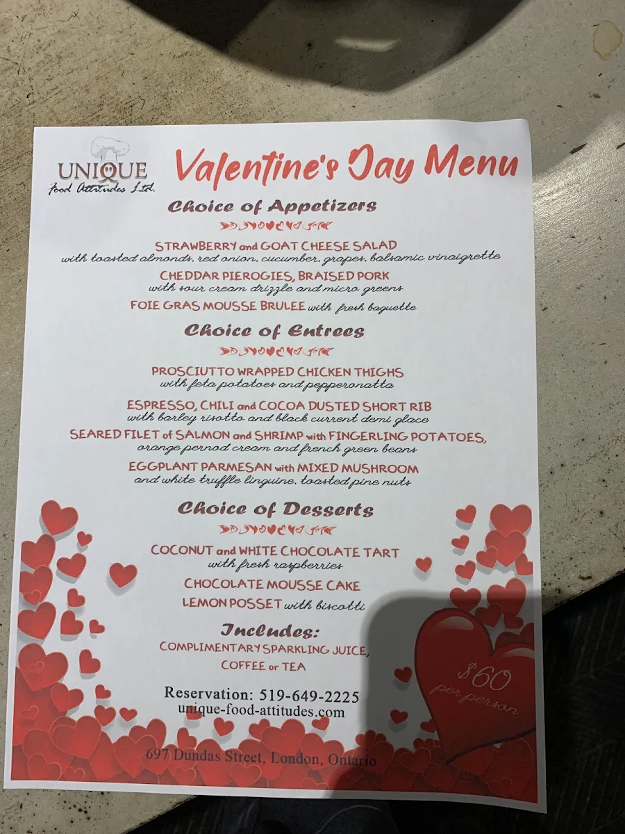 Menu, Unique Food Attitudes