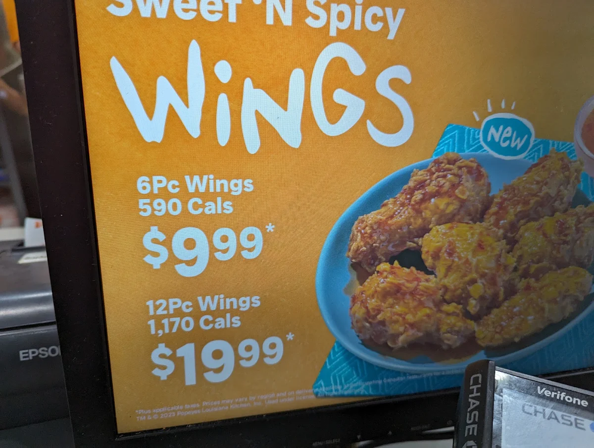 Menu, Popeyes Louisiana Kitchen
