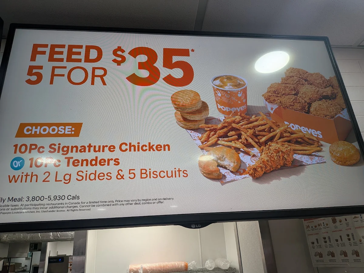 Menu, Popeyes Louisiana Kitchen