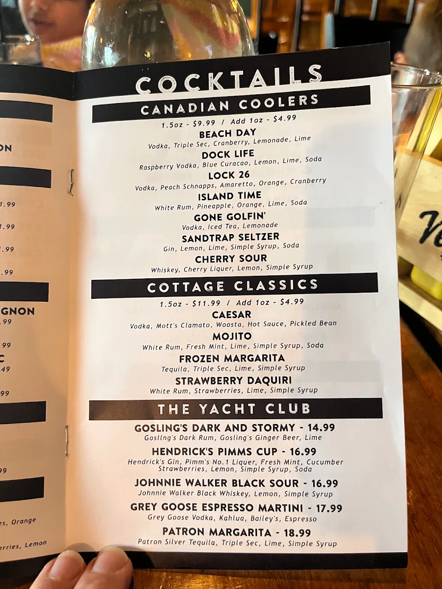 Menu, Canoe & Paddle