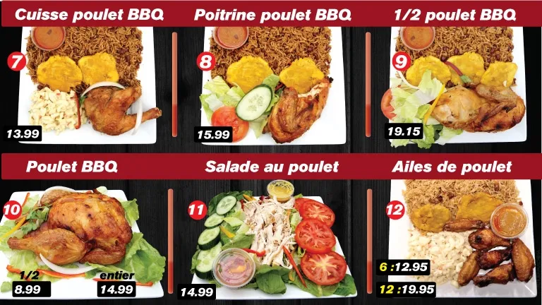 Menu, BBQ Creole
