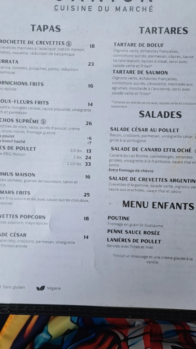 Menu, Restaurant Janick