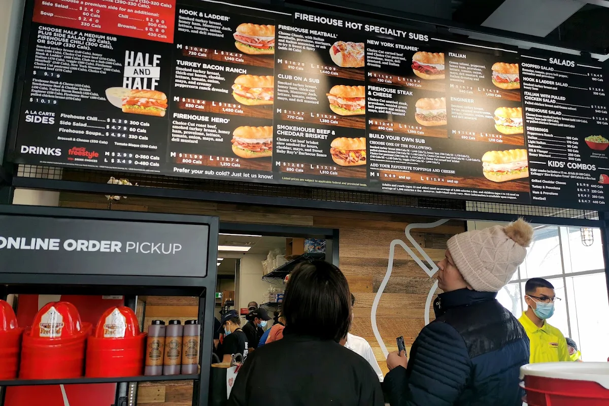 Menu, Firehouse Subs Kanata Hazeldean