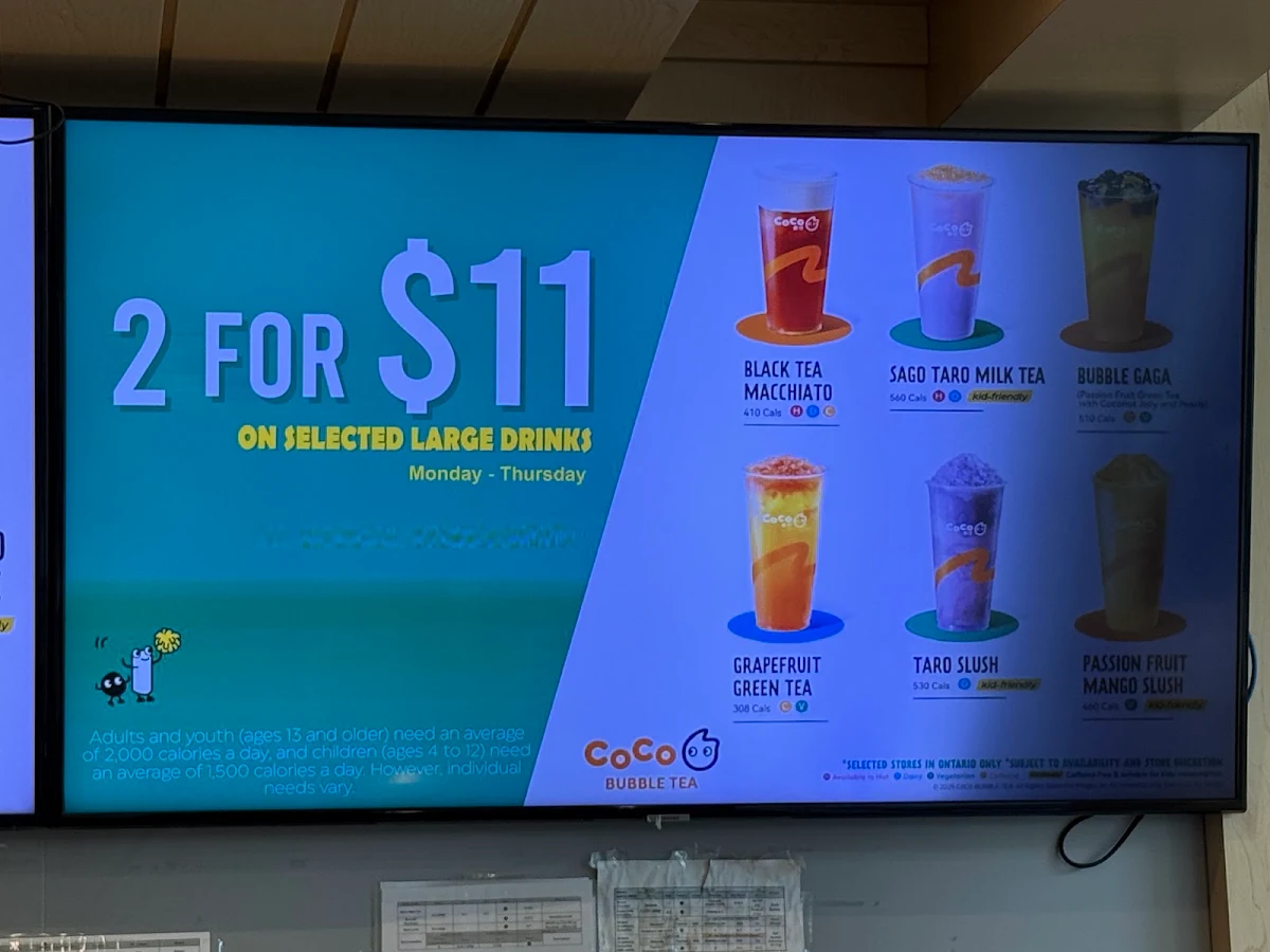 Menu, CoCo Bubble Tea - Simcoe St Oshawa