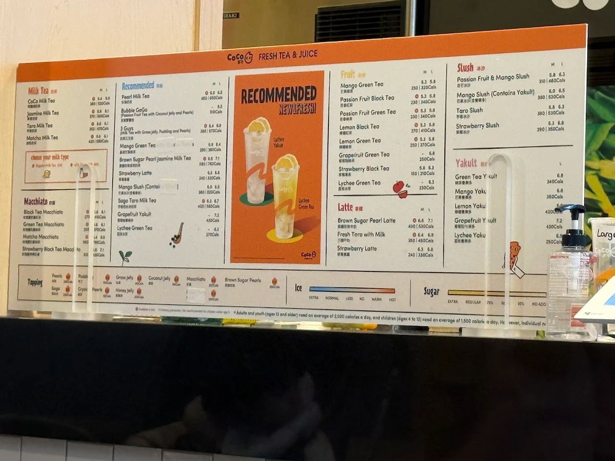 Menu, CoCo Bubble Tea - Simcoe St Oshawa