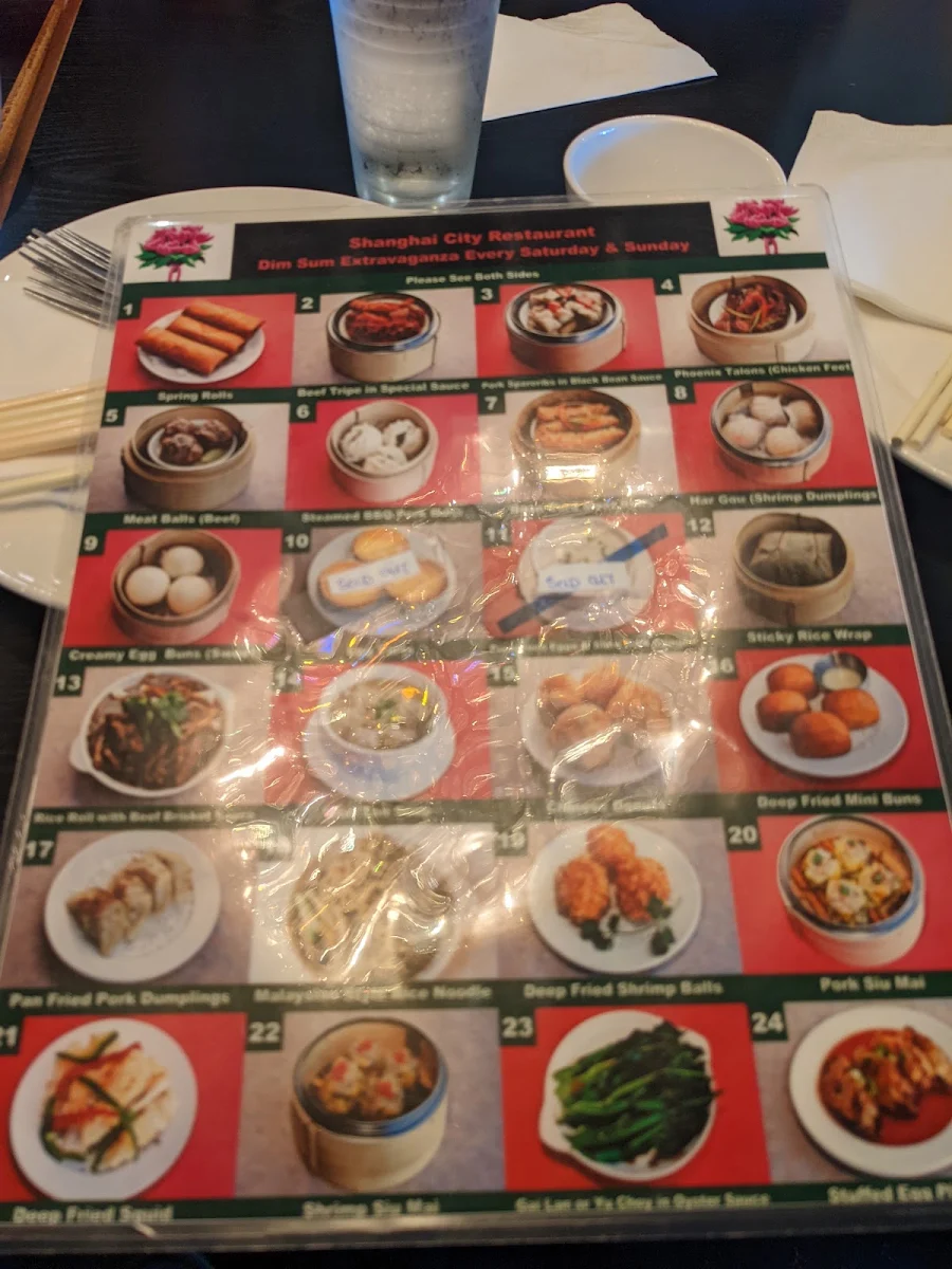 Menu, Shanghai City Restaurant