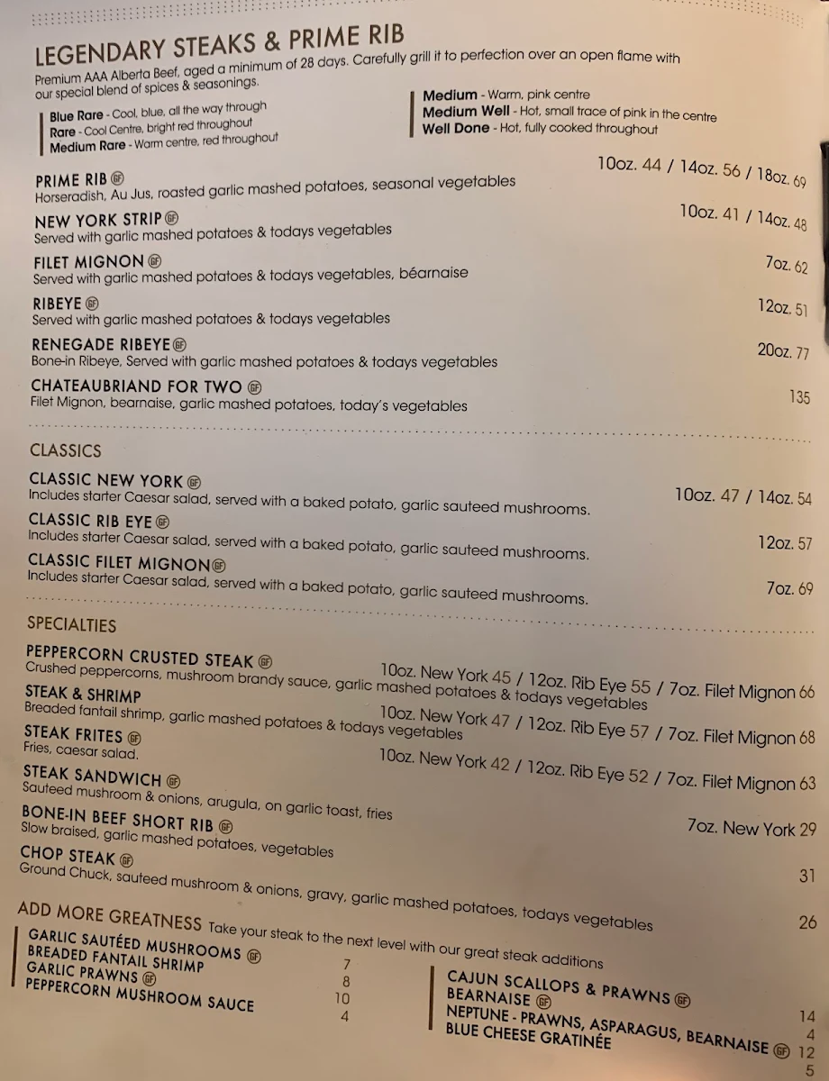 Menu, STEAKHOUSE by My Pizza