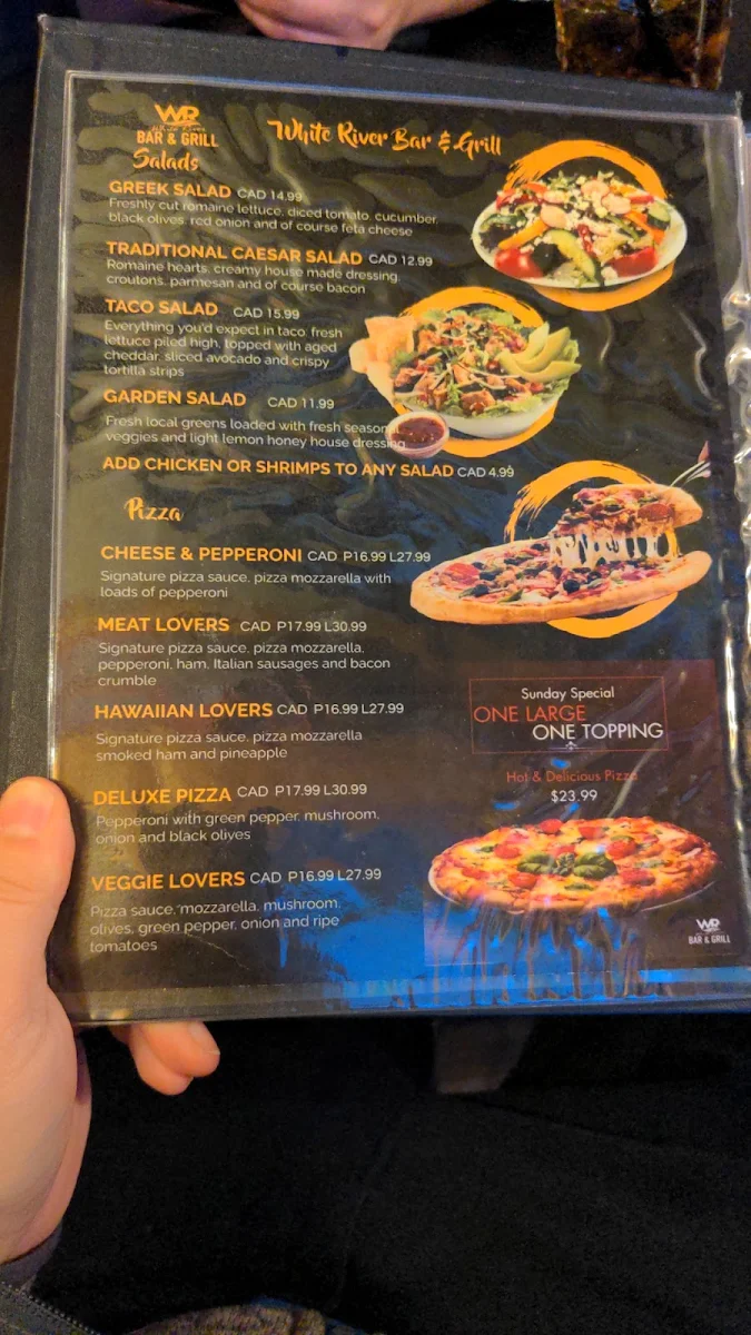 Menu, WR BAR & GRILL