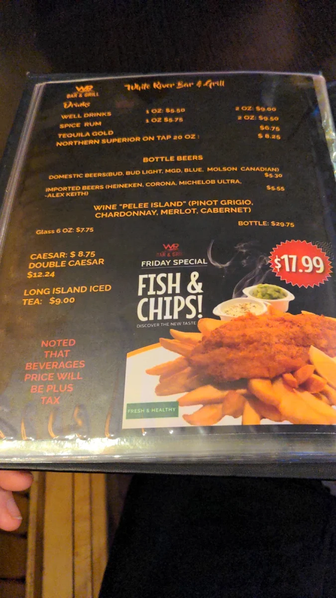 Menu, WR BAR & GRILL