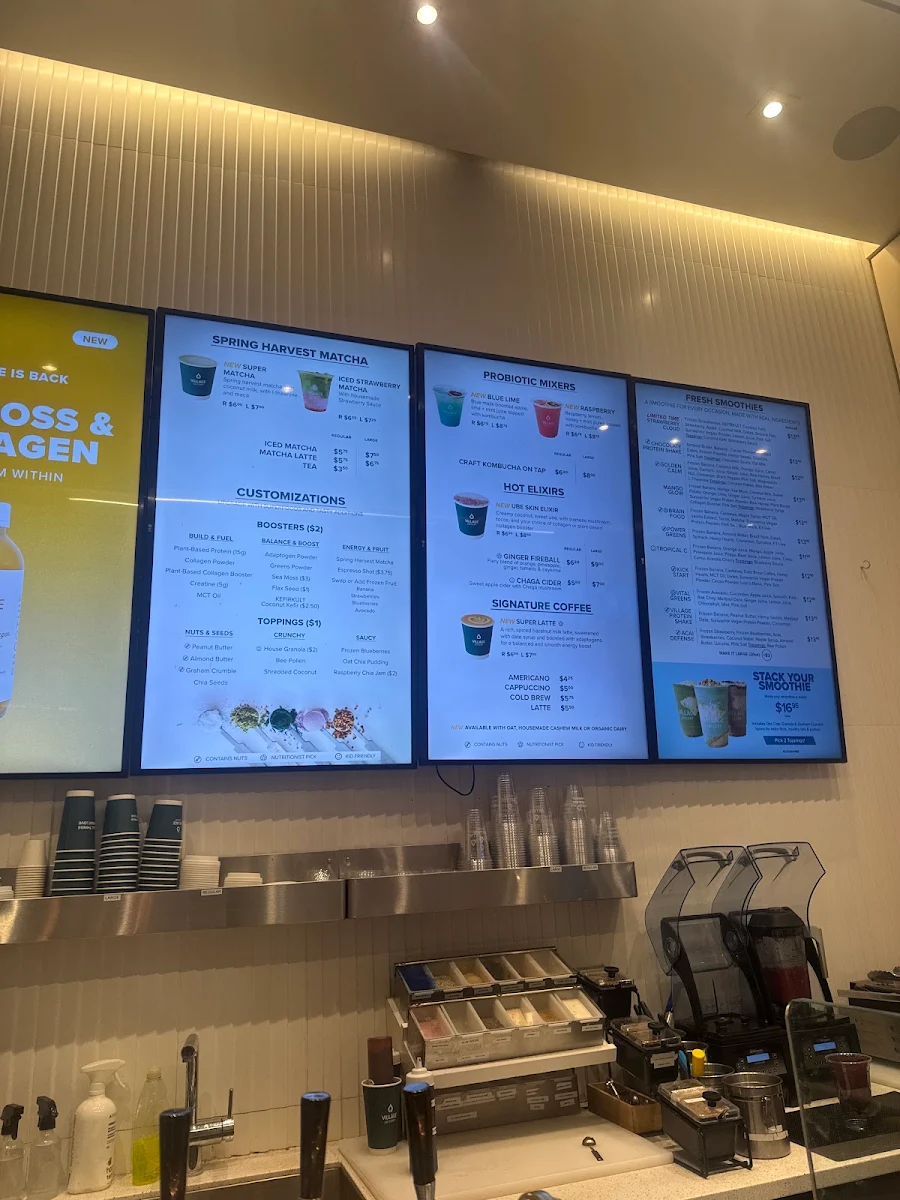 Menu, Village Juicery