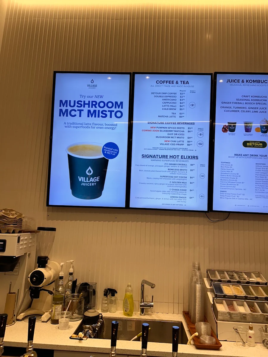 Menu, Village Juicery
