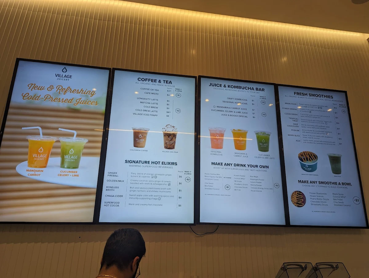 Menu, Village Juicery