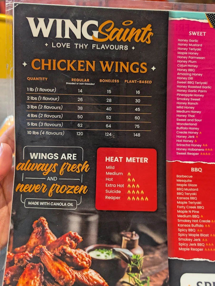 Menu, Wing Saints | Order Direct wingsaints.com