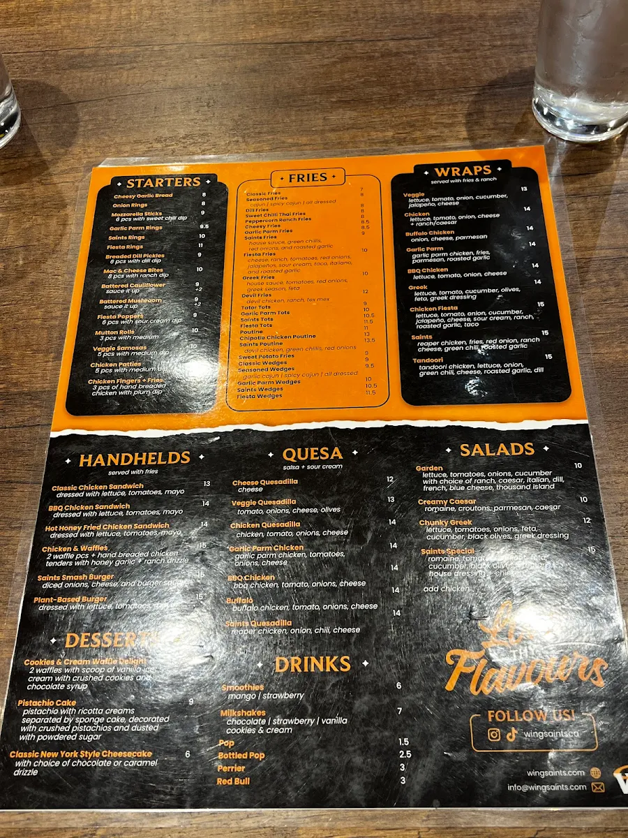 Menu, Wing Saints | Order Direct wingsaints.com