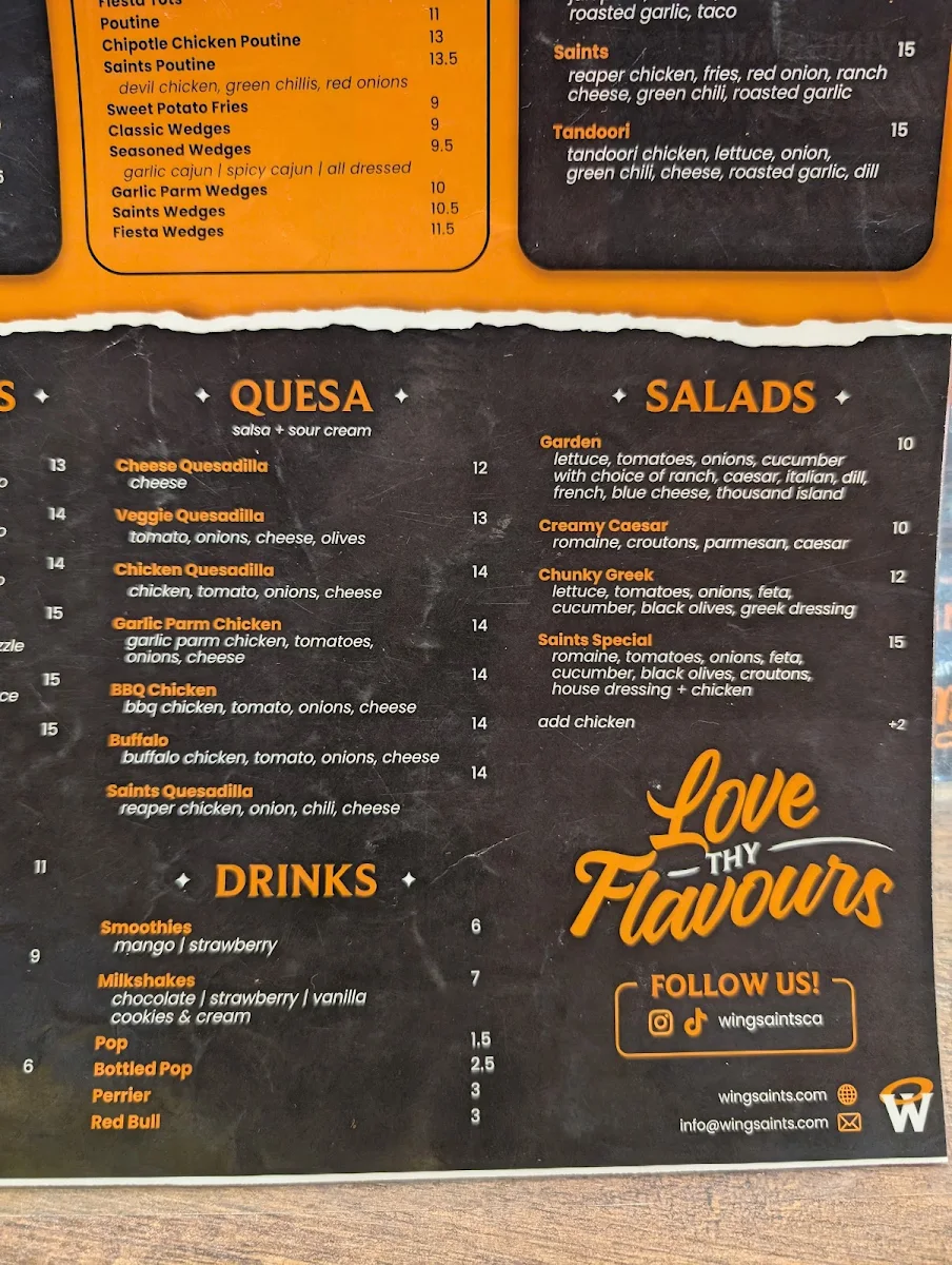 Menu, Wing Saints | Order Direct wingsaints.com