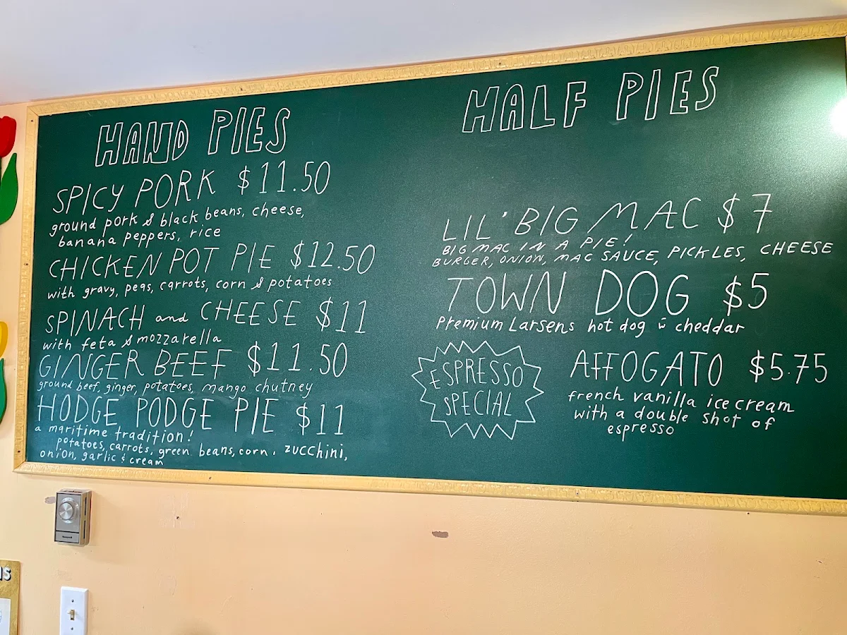 Menu, Famous Town Pie Shop