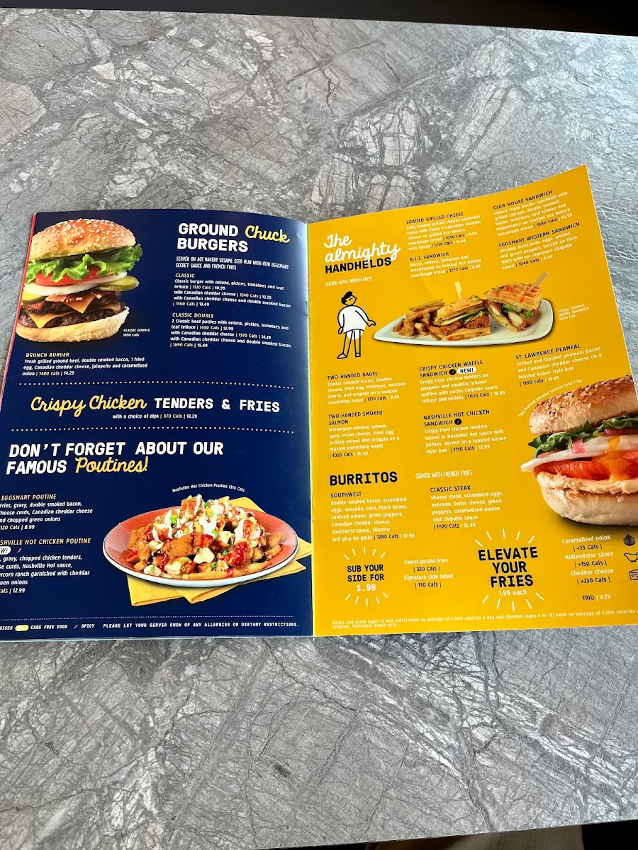 Menu, Eggsmart
