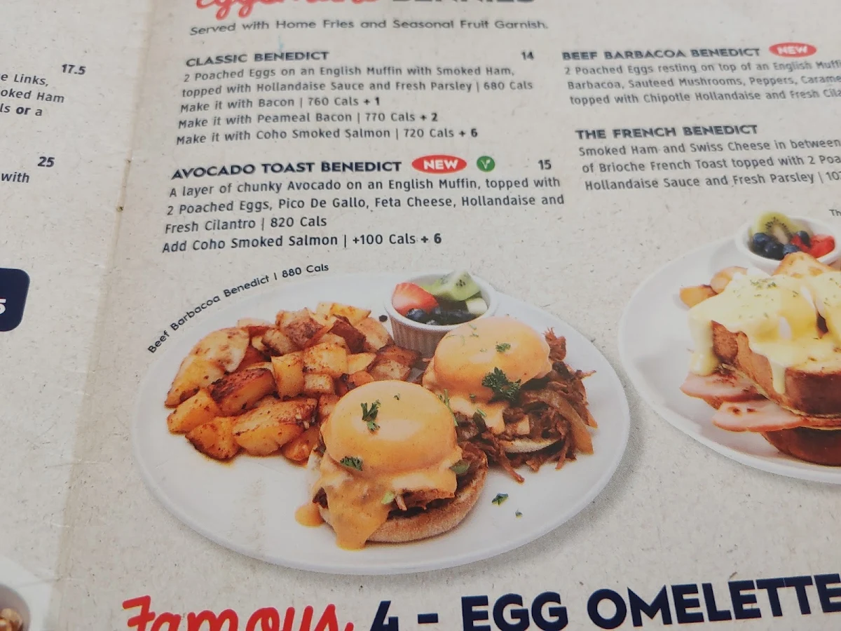 Menu, Eggsmart