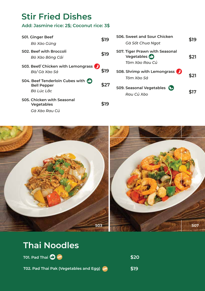 Menu, Saigon Paradise Restaurant