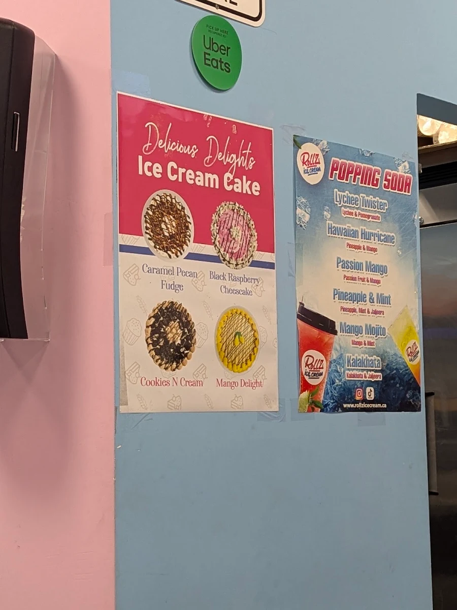 Menu, Rollz Ice Cream & Desserts Windsor