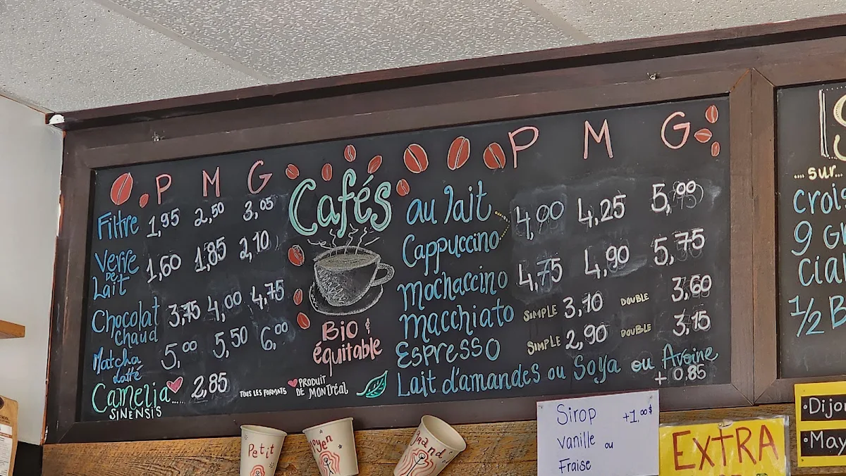Menu, Boulangerie les Co'pains d'abord