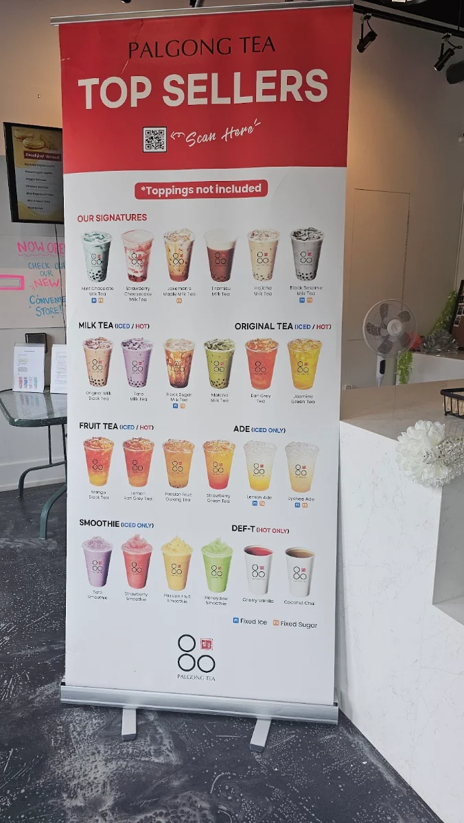 Menu, Palgong Tea Brantford