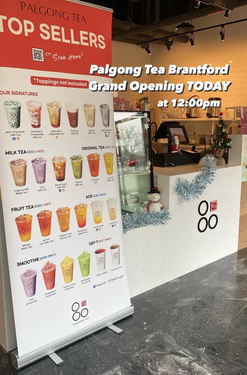 Menu, Palgong Tea Brantford