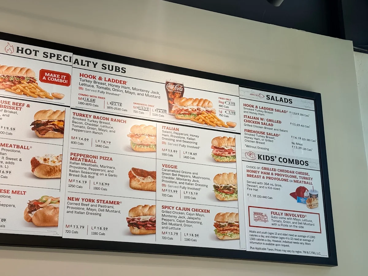 Menu, Firehouse Subs Burnaby Akimbo
