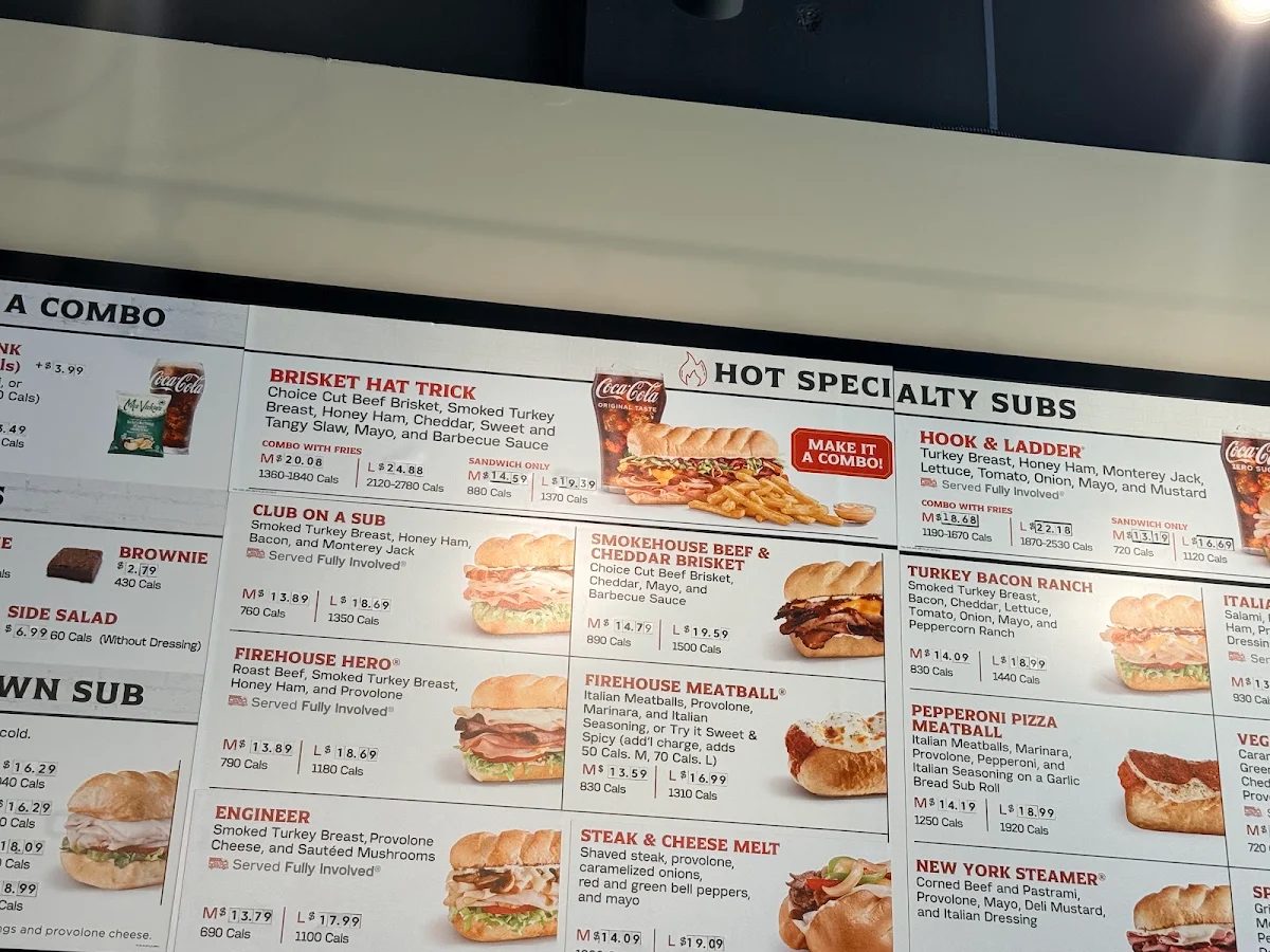 Menu, Firehouse Subs Burnaby Akimbo