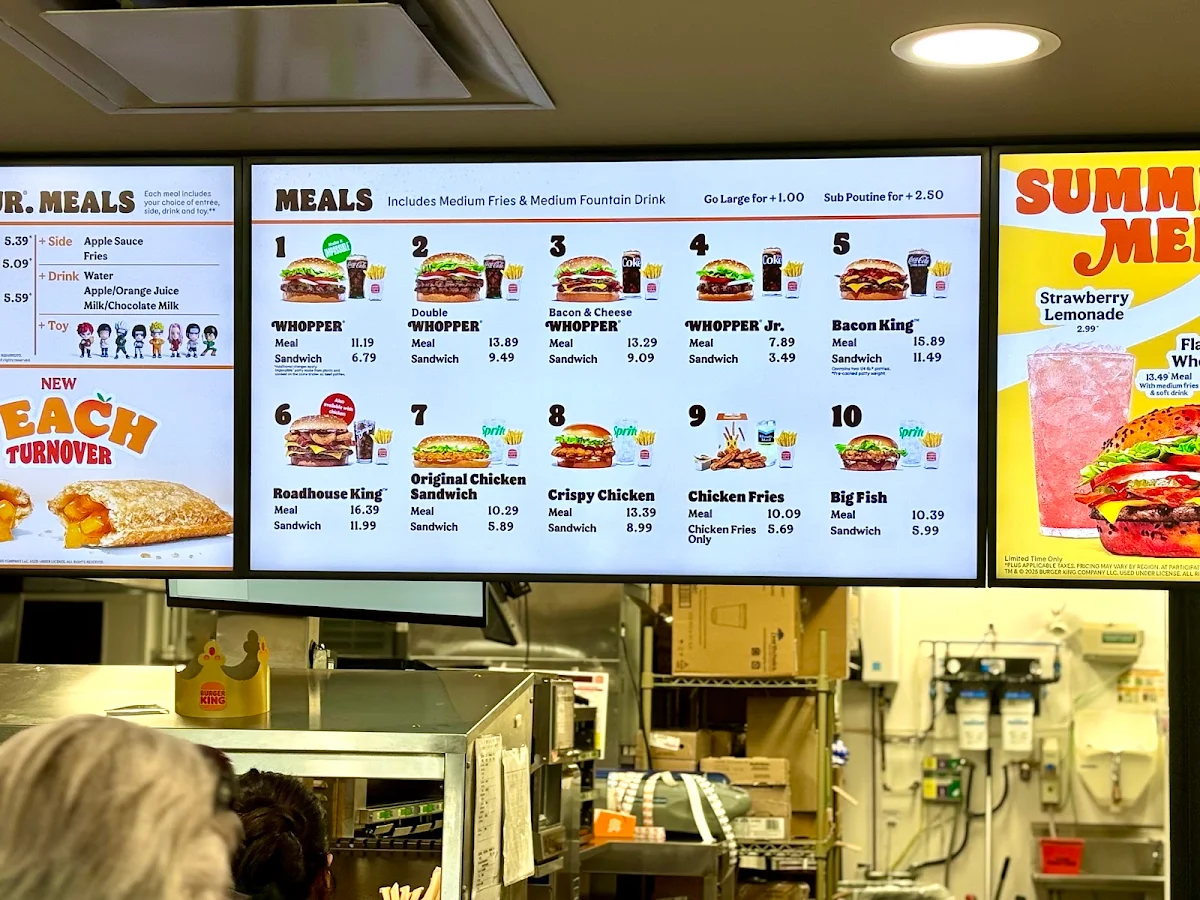 Menu, Burger King