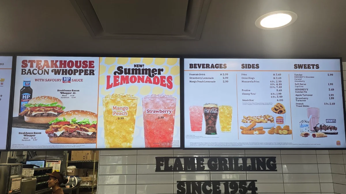 Menu, Burger King