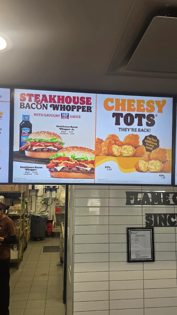 Menu, Burger King
