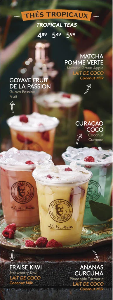 Menu, Café Van Houtte