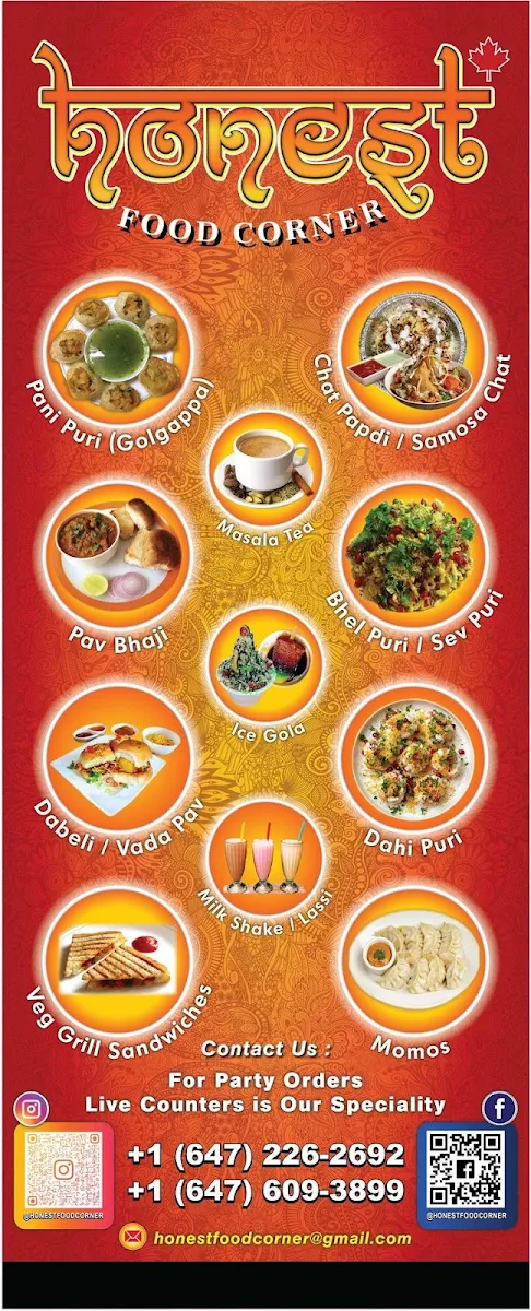 Menu, Honest food corner