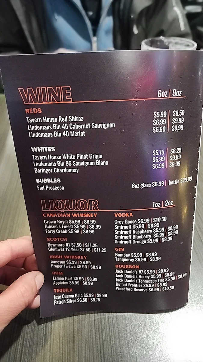 Menu, Tavern 52 Bar & Grill