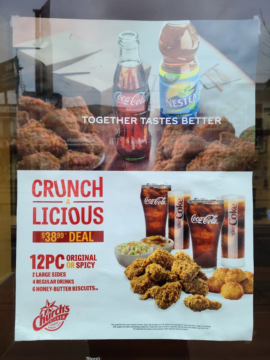 Menu, Church's Texas Chicken