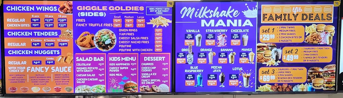 Menu, The Go Grill/ The Fancy Induced Burger