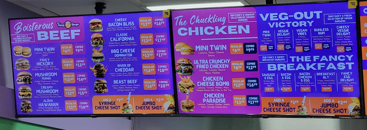Menu, The Go Grill/ The Fancy Induced Burger