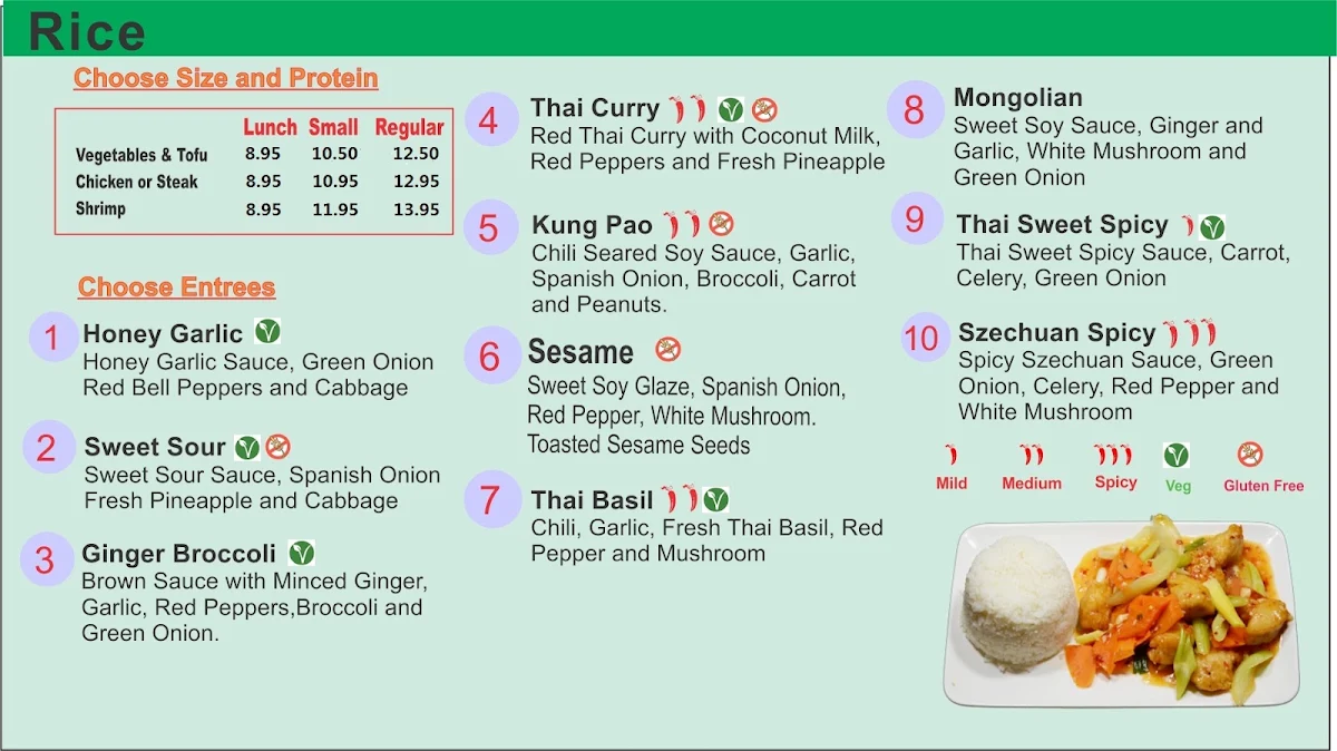 Menu, Dan Dan Asian Diner