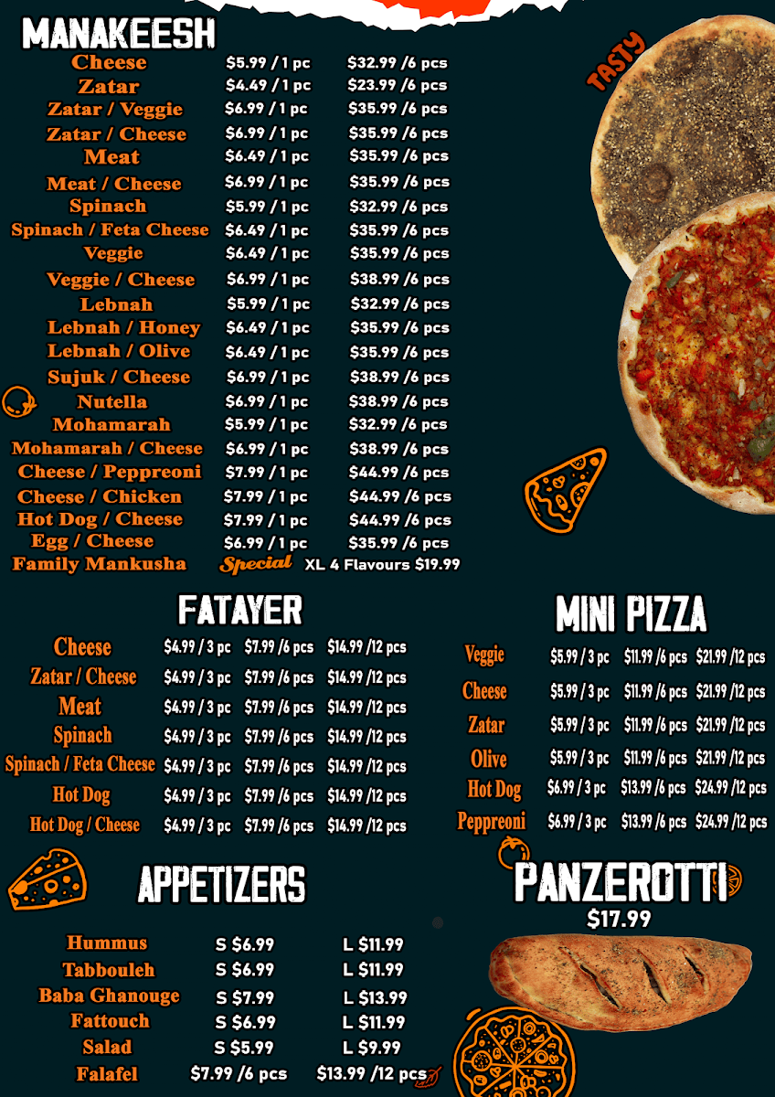 Menu, Deja Vu+ Cafe & Restaurant
