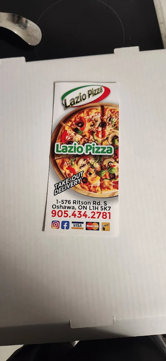 Menu, Lazio Pizza
