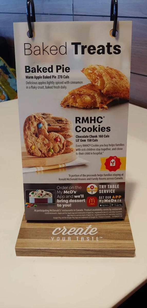 Menu, McDonald's