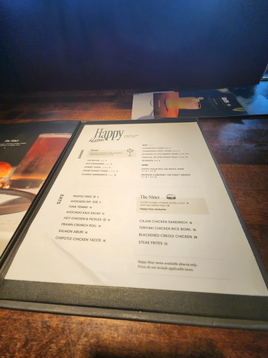 Menu, Cactus Club Cafe