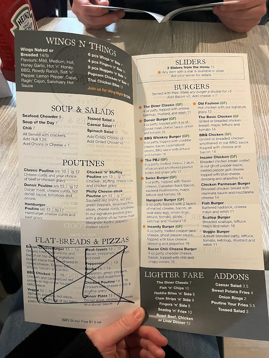 Menu, Walkers Restaurant