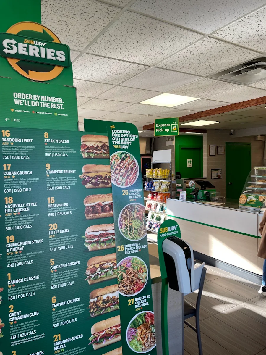Menu, Subway